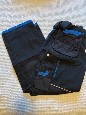 Helly Hansen Men’s Black Cargo Pants with Blue Trim